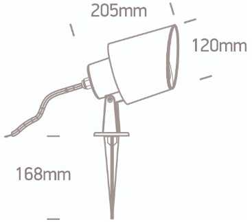 Įsmeigiamas sodo šviestuvas, GU10, juodas, IP65, 67204G/B