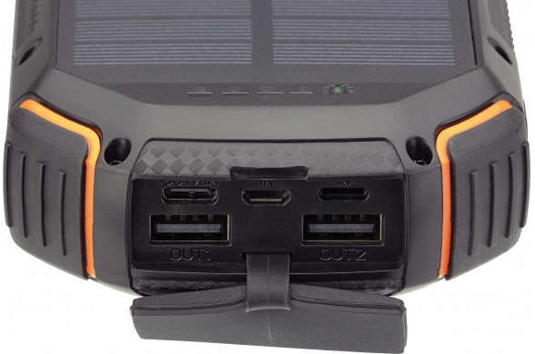Išorinė baterija (power bank), 20000mAh, juodos/oranžinės sp.