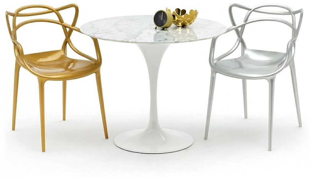 King Home LUXO sidabrinė kėdė - ABS