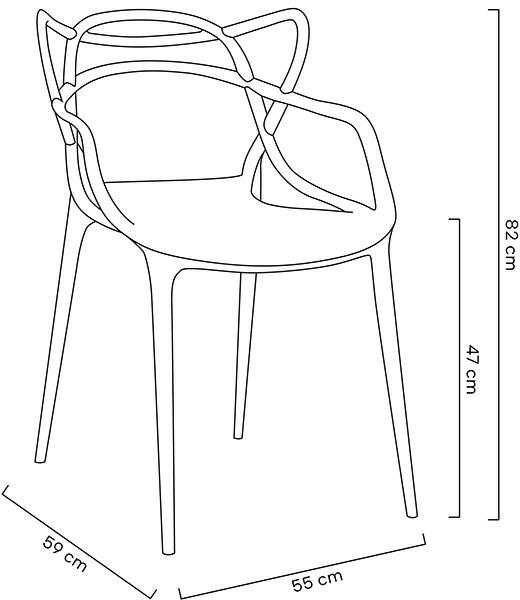 King Home LUXO sidabrinė kėdė - ABS
