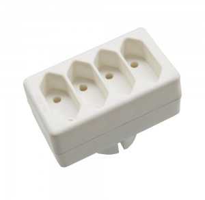 V-tac Keturvietis lizdo adapteris, 2,5A, baltas