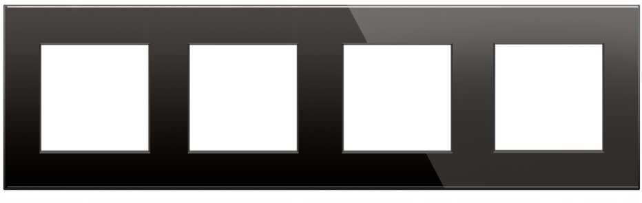 Keturvietis stiklo rėmelis, juodas