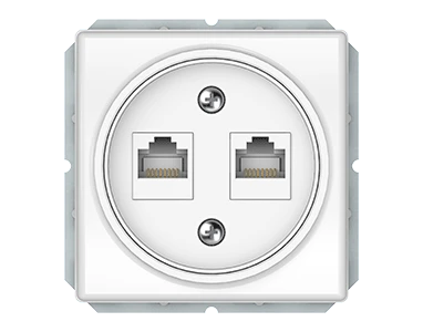 Kompiuterio lizdas VILMA STANDARD ST 150 be rėmelio, 2 vietų (2xRJ45 CAT5E UTP), baltas