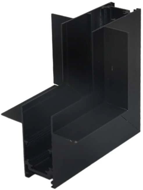 L tipo įleidžiamo magnetinio bėgelio kampinis sujungimas MAGNETIC, juodas