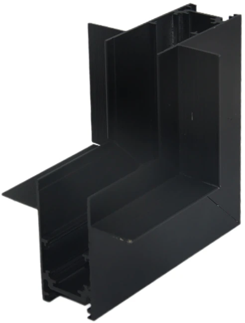 L tipo įleidžiamo magnetinio bėgelio kampinis sujungimas MAGNETIC, juodas