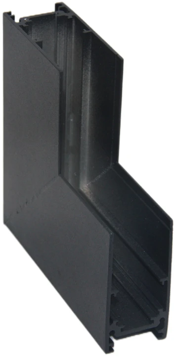 L tipo paviršinio magnetinio bėgelio kampinis sujungimas MAGNETIC, juodas