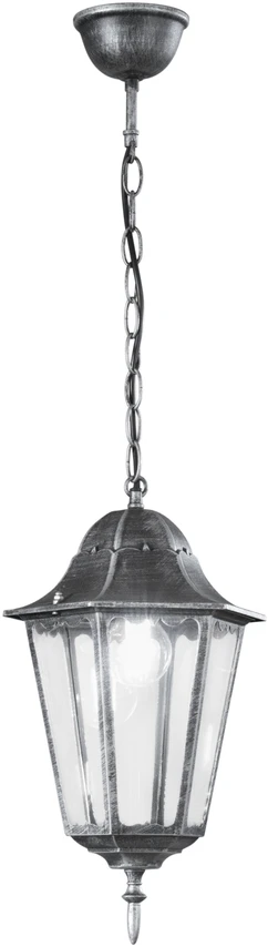 Lauko pakabinamas šviestuvas FIRENZE, juodos/sidabro sp., 1xE27, IP44