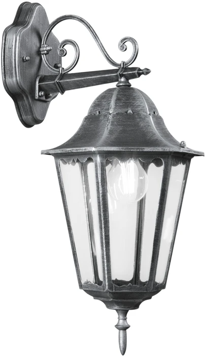 Lauko sieninis šviestuvas FIRENZE, juodos/sidabro sp., 1xE27, IP44