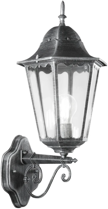 Lauko sieninis šviestuvas FIRENZE, juodos/sidabro sp., 1xE27, IP44