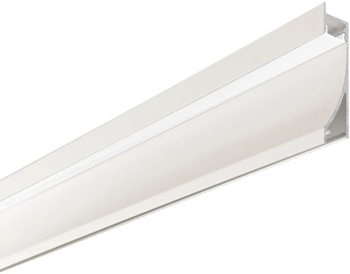 LED grindjuostės profilis su dangteliu ir užbaigimais MOP, baltas, 2m