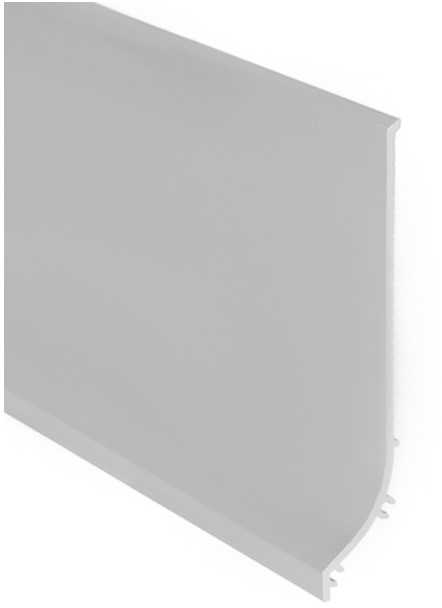 LED grindų apdailos profilis BASE, neanoduoto aliuminio, 2m