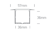 LED įleidžiamas profilis, baltas, 2m, 7910R/W
