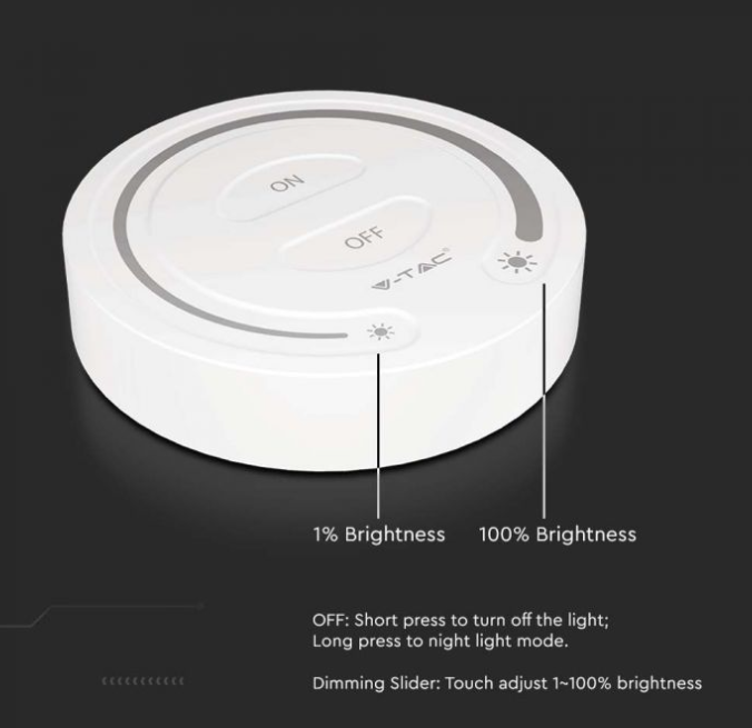 V-tac LED juostos dimeris, baltas, liečiamu ekranu