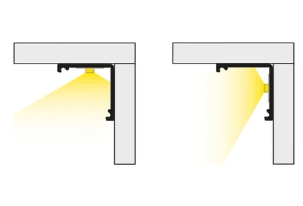 LED juostos kampinis profilis CABI12 DUO E, anoduoto aliuminio, 2m