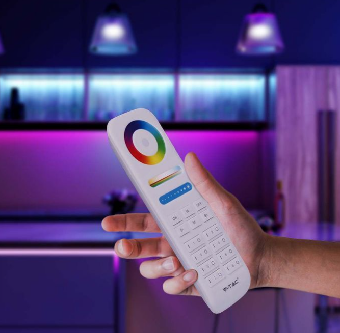 V-tac LED juostos nuotolinio valdymo pultas, 8 zonų