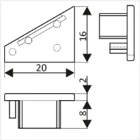 LED juostos profilio CORNER10 užbaigimo elementas, baltas L+R