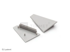 LED juostos profilio CORNER27 užbaigimo elementas L+R, pilkas