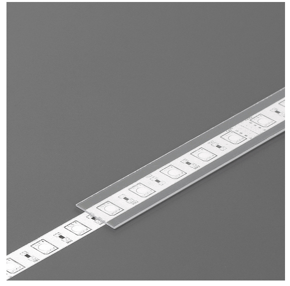 LED juostos profilio dangtelis A1 SLIDE, skaidrus, 2m