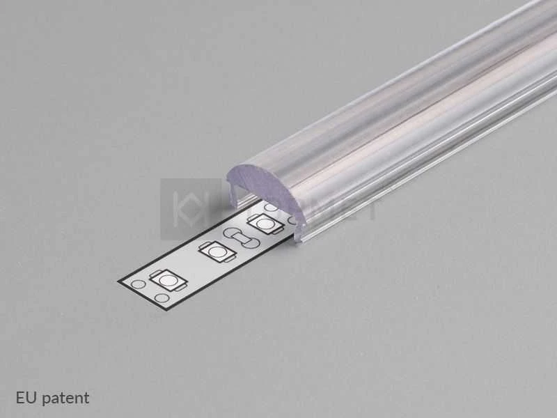 LED juostos profilio dangtelis C CLICK, skaidrus, 2m