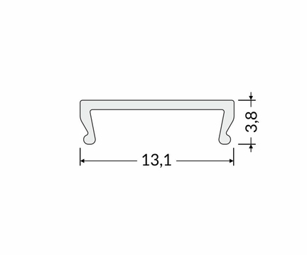LED juostos profilio dangtelis C CLICK, skaidrus, 4m