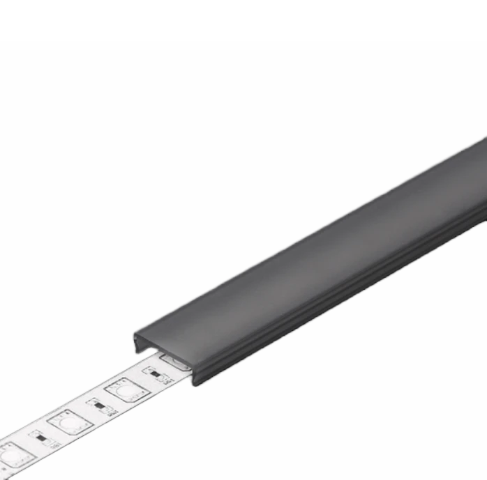 LED juostos profilio dangtelis C CLICK, juodas, 2m