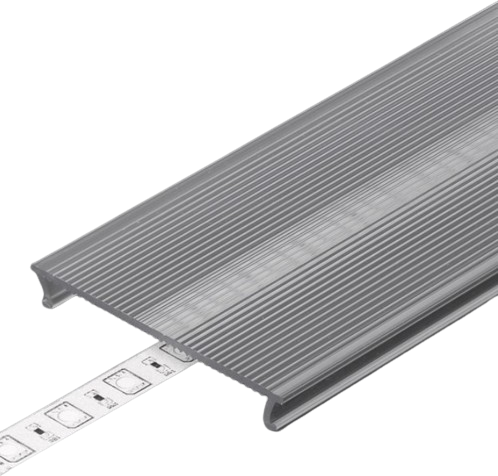 LED juostos profilio dangtelis C10 CLICK WIDE, skaidrus, 4m