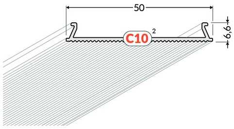 LED juostos profilio dangtelis C10 CLICK NARROW, skaidrus, 1m