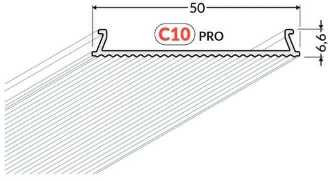 LED juostos profilio dangtelis C10 CLICK PRO, 3m