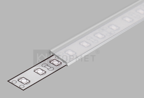 LED juostos profilio dangtelis C2 CLICK, skaidrus, 2m