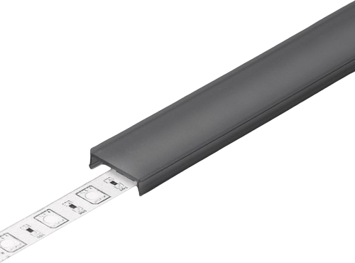 LED juostos profilio dangtelis C3 CLICK, juodas, 4m