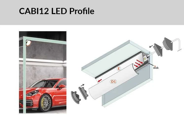 LED juostos profilio dangtelis D1 CLICK, baltas, 3m
