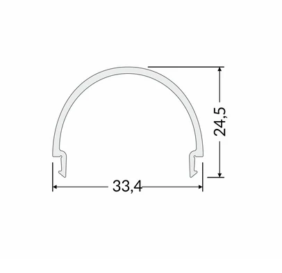 LED juostos profilio dangtelis D9 CLICK, baltas, 2m