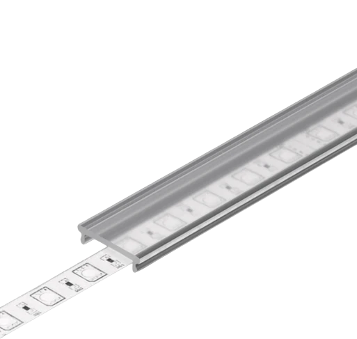 LED juostos profilio dangtelis F CLICK, skaidrus, 2m