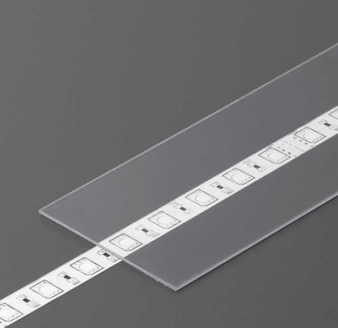 LED juostos profilio dangtelis G SLIDE, skaidrus, 2m