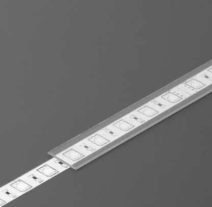 LED juostos profilio dangtelis J, skaidrus, 2m
