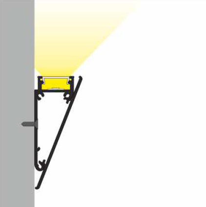 LED juostos profilio dangtelis WALLE12, neanoduotas aliuminis, 2m
