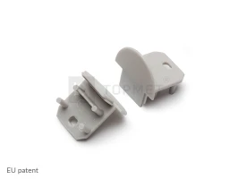LED juostos profilio DEEP10 GEN2 užbaigimo elementas su skyle, pilkas