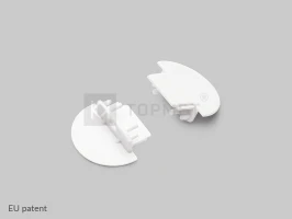 LED juostos profilio GROOVE10 užbaigimo elementas su skyle, baltas