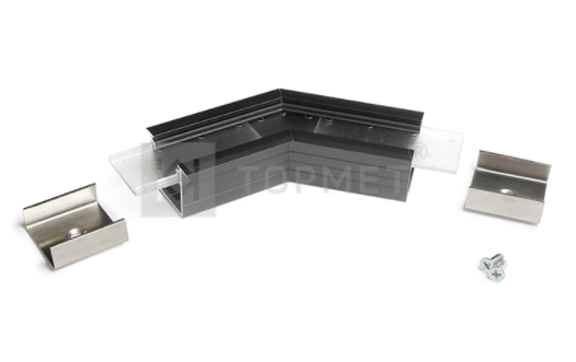 LED juostos profilio LINEA-IN20 135 laipsnių kampinis sujungimas, juodai anoduotas