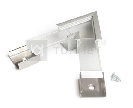 LED juostos profilio LINEA-IN20 60 laipsnių kampinis sujungimas, anoduotas aliuminis