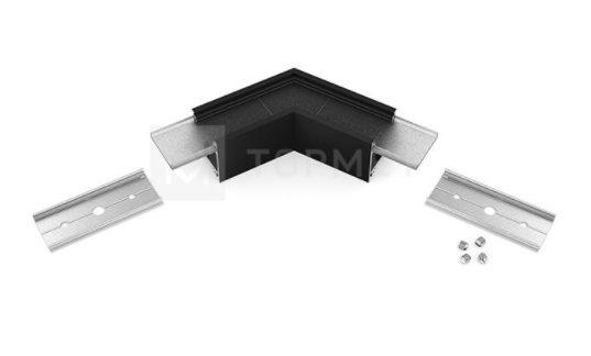 LED juostos profilio LINEA20 120 laipsnių kampinis sujungimas, juodai anoduotas