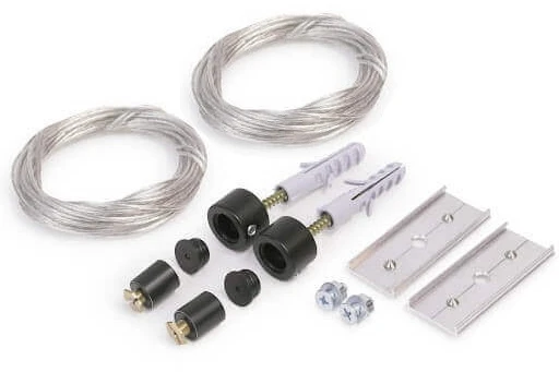 Pakabinamas šviestuvas LED juostos profilio pakabinimo rinkinys, juodas. Laidus 50V, 1,5m ilgio