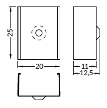 LED juostos profilio tvirtinimo elementai U4 CONE, nerūdijančio plieno spalvos.