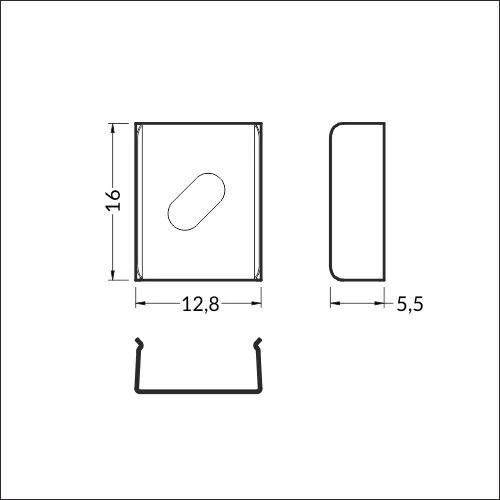 LED juostos profilio tvirtinimo elementas Z