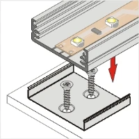 LED juostos profilio tvirtinimo elementas kūginis W