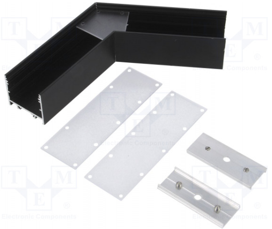 LED juostos profilio VARIO30-02 kampinis sujungimas 120 laipsnių, juodas.