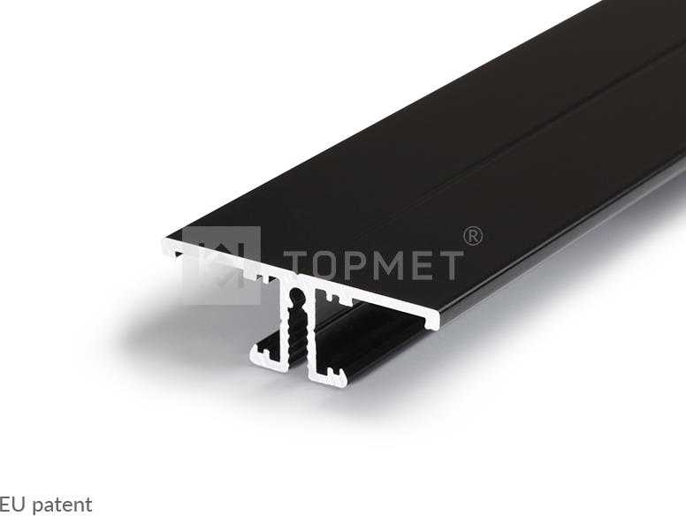 LED juostos profilis BACK10 A/UX, juodas, 1m