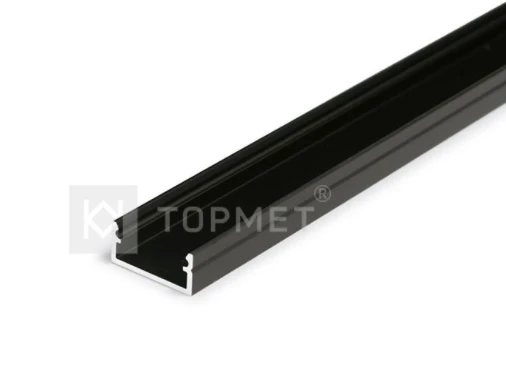 LED juostos profilis BEGTON12, juodai anoduotas, 3m