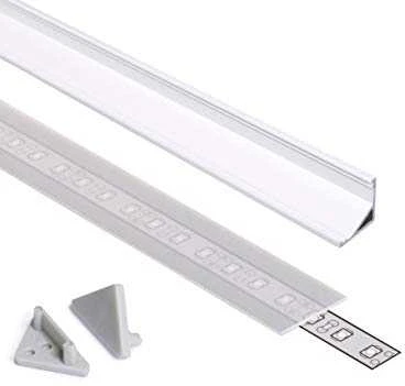 Pakabinamas šviestuvas LED juostos profilis CABI12, anoduotas, 2m, su matiniu dangteliu, 2 vnt. užbaigimo el.
