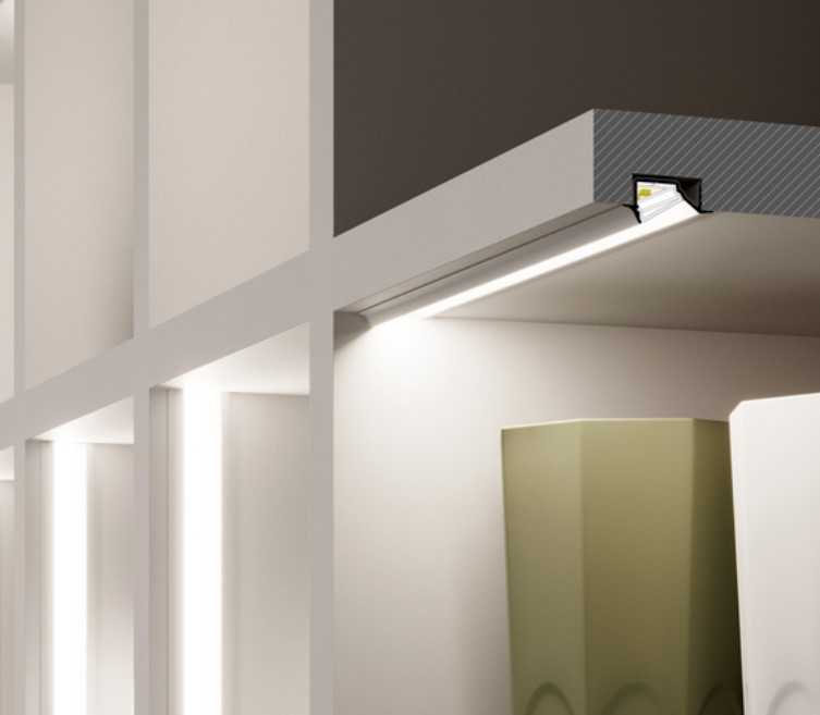 LED juostos profilis DIAGONAL10 C, anoduoto aliuminio, 2m